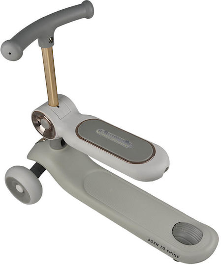 Bebe Stars Kids Scooter X-Ride 3-Wheel with Seat for 12 Months Gray