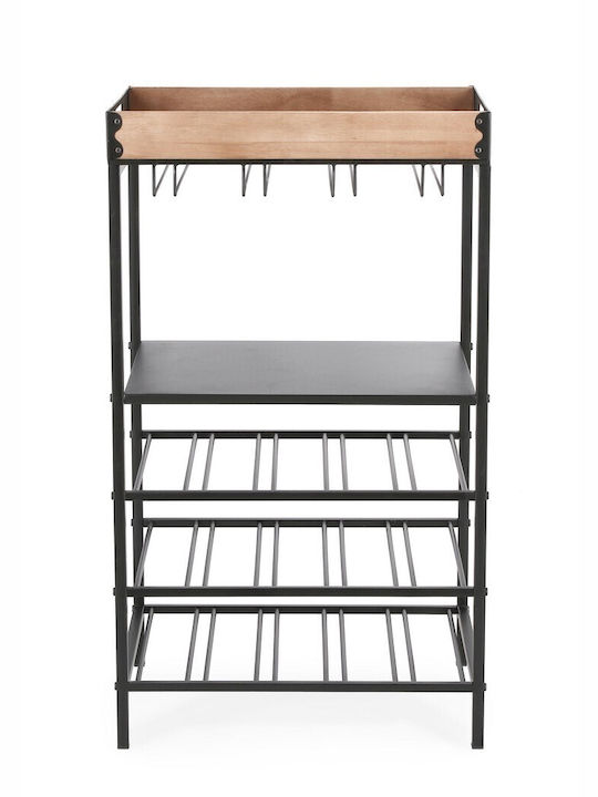 Bizzotto Freistehend Flaschenhalter Metallisch Schwarz 48.5x34x84.5εκ.