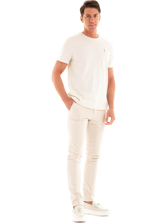 Herrenblusen Kurzarm T-Shirt in Ecru