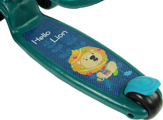 Lean Toys Kids Scooter Foldable 3-Wheel with LED Lighting for 3+ Years Green