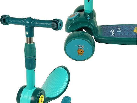 Lean Toys Kids Scooter Foldable 3-Wheel with LED Lighting for 3+ Years Green