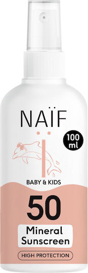 Naïf Waterproof Copii Crema de Soare Emulsie SPF50 100ml