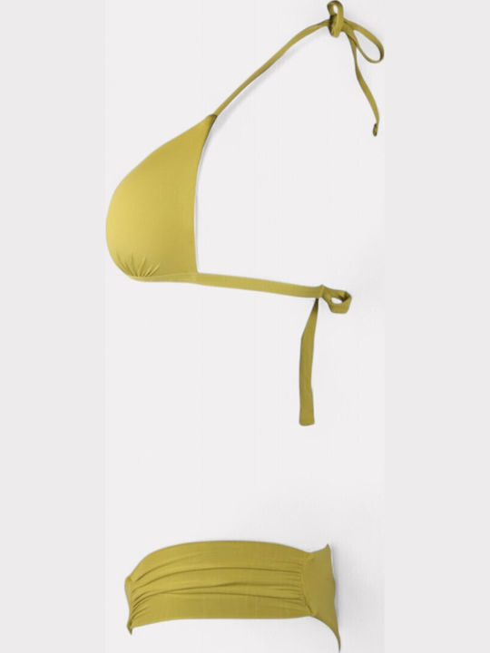 Set Bikini 3 Stücke mit Abnehmbarer Verstärkung Brasilien Grün