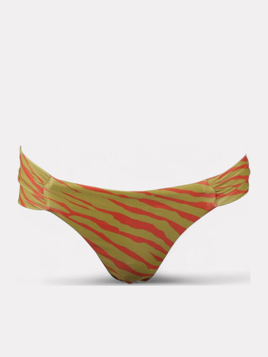 Set Bikini 3 Τεμαχίων με Αφαιρούμενη Ενίσχυση Brazil Animal Print Πράσινο