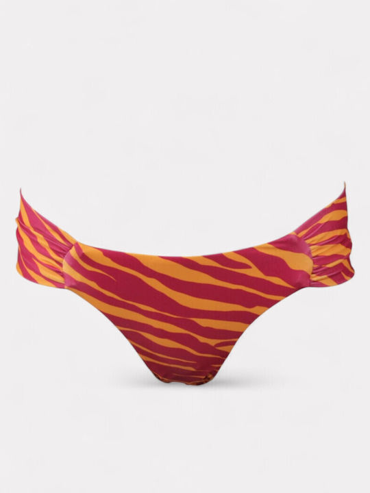 Bikini Set 3 Pieces Triangle with Removable Padding Animal Print Orange