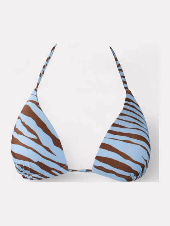 Set Bikini 3 Τεμαχίων Brazil Animal Print Γαλάζιο