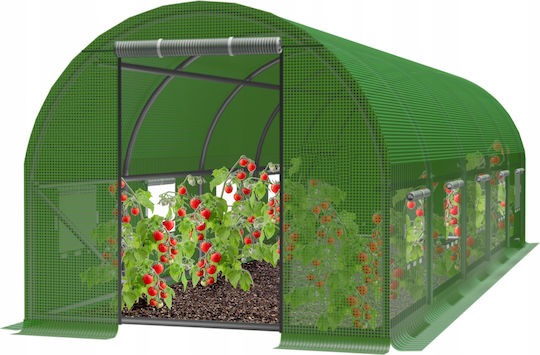 Garden Greenhouse Tunnel Type Metal Frame 300x800cm Green 24sqm