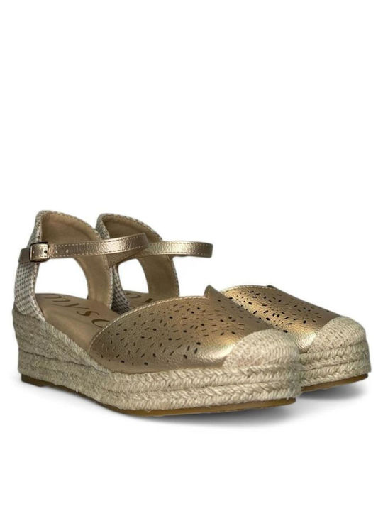 Damenplattformen im Espadrilles-Stil Goldene