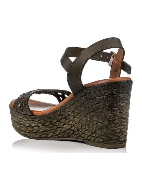 Damenplattformen Khaki