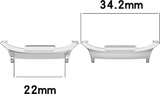 Samsung Galaxy Watch Ultra 47mm 1 Ζεύγος 22mm Μεταλλικό Λουράκι Ρολογιού Κράμα Ψευδαργύρου Ασημί