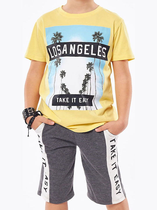 Kids' Set with Shorts Summer 2pcs Yellow