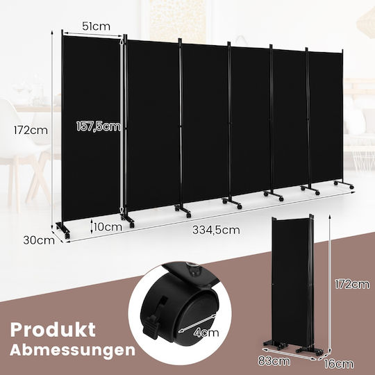 Costway Dekorativer Raumteiler Stoff 334.5x172cm