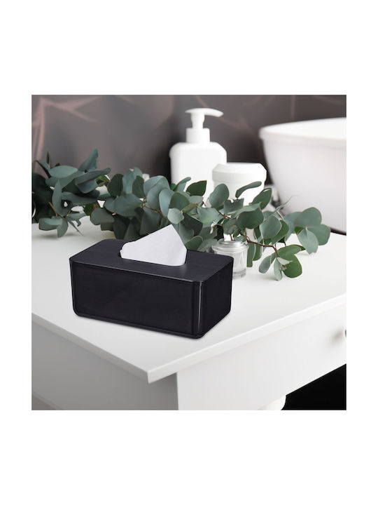 Relaxdays Θήκη για Χαρτομάντηλα Πλαστική Μαύρη 10x23x13cm 10046932