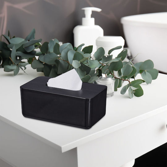 Relaxdays Θήκη για Χαρτομάντηλα Πλαστική Μαύρη 10x23x13cm 10046932