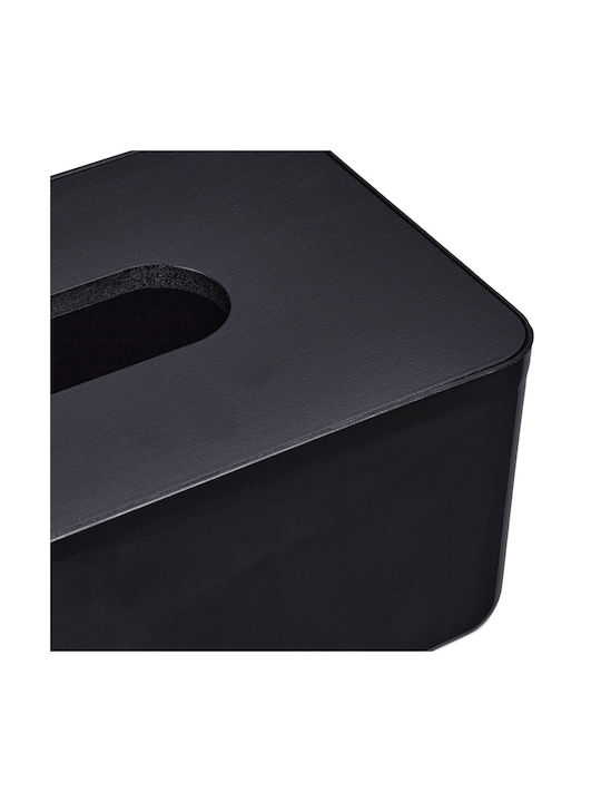 Relaxdays Θήκη για Χαρτομάντηλα Πλαστική Μαύρη 10x23x13cm 10046932