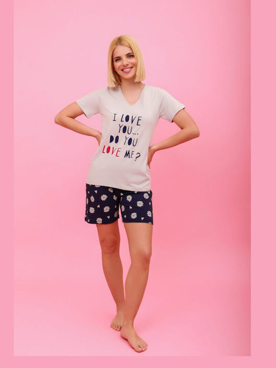 Happy Family Summer Women's Pyjama Top Grey - Light Grey