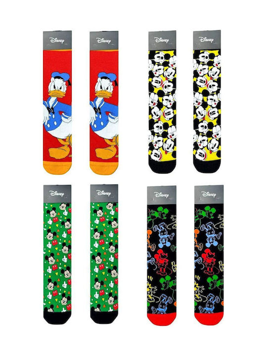 Disney Mickey Ανδρικές Κάλτσες Πολύχρωμες 4Pack