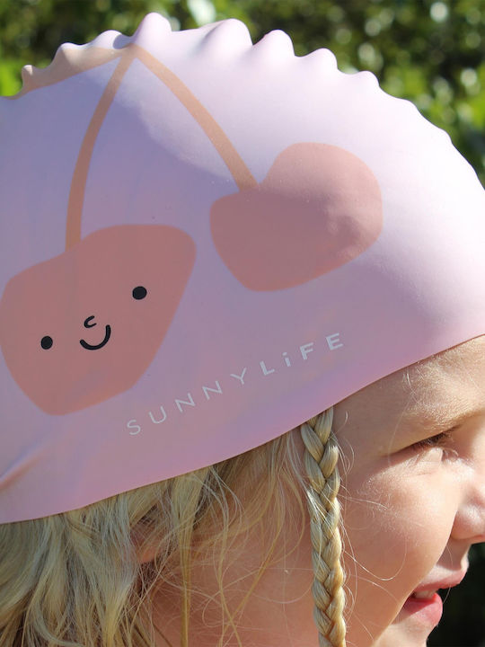 Kids Swimming Cap Cotton Candy Cherry Sunnylife