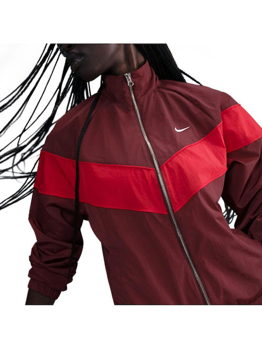 maroon nike jacket women's