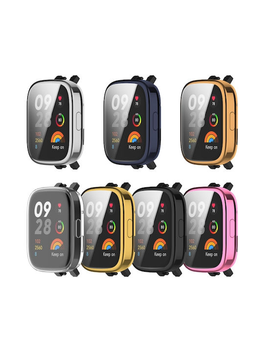 Калъф Силиконов Калъф със Стъкло в Розов цвят за Redmi Watch 3