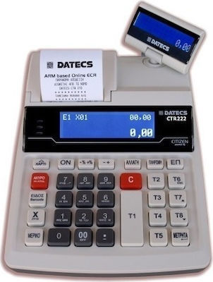 Datecs CTR-222 Φορητή Ταμειακή Μηχανή χωρίς Μπαταρία σε Μαύρο Χρώμα