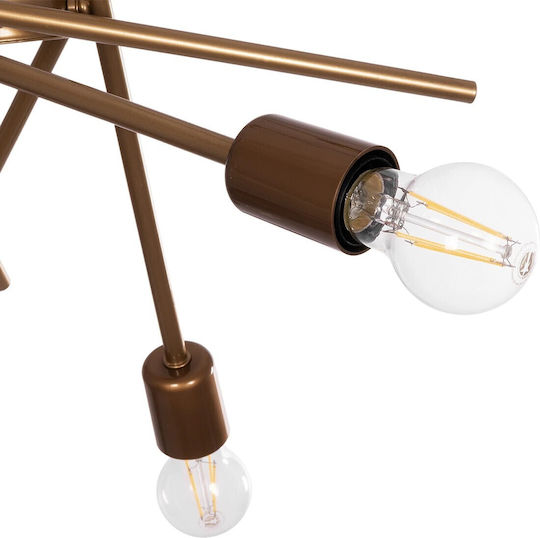 GloboStar Sunfy Lustră Bronz Rețea pentru 6 Becuri E27 60x70x60cm.