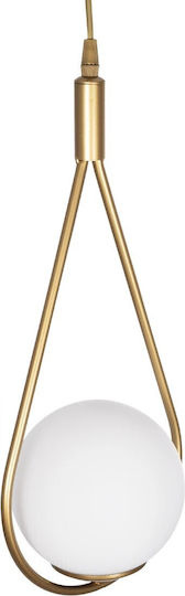 GloboStar Drop Hängelampe Gold Kugel mit Fassung E27 20x25x80cm.