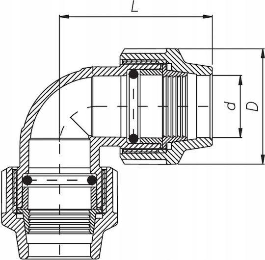 Unidelta 602032 Γωνία Σωλήνων Ποτίσματος 32mm