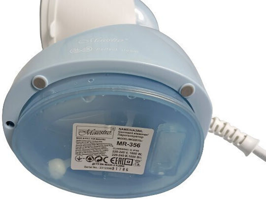 Maestro Garment Steamer Hand 1600W with Tank 300ml Blue