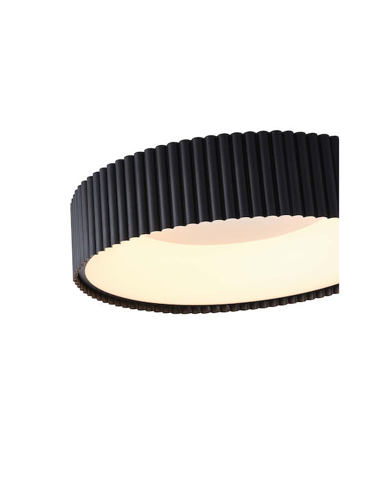 Eurolamp Πλαφονιέρα Οροφής Μαύρη με Ενσωματωμένο LED