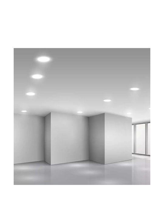 V-TAC Round Recessed LED Panel 6W with Natural White Light 4000K