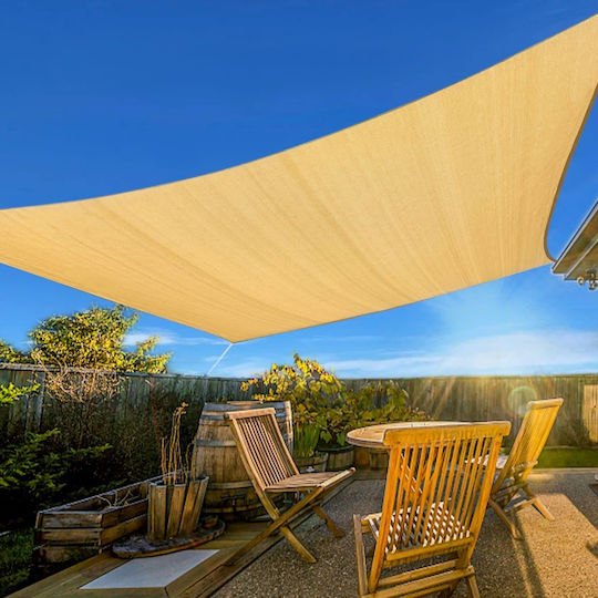 Sidirela Rectangular Shade Sail Beige With Hoop 3x4m
