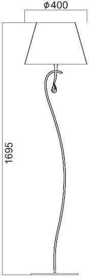 Aca Aca Stehlampe Y173xM40cm Mit Lampenbirnensockel E27 Chrom