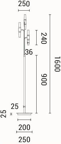 Eurolamp Velas LED Floor Lamp H160xW25cm. with Warm White Light 1800lm Black