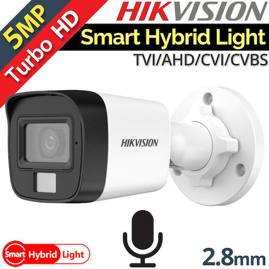 Hikvision DS-2CE16K0T-LFS CCTV Überwachungskamera Full HD+ 5MP Wasserdicht mit Mikrofon und Objektiv 2.8mm
