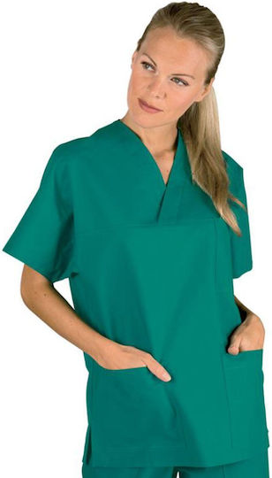 Isacco Unisex Green Cotton Medical Blouse