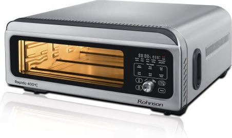 Rohnson Pizzabäcker 2000W mit Kapazität 18Es Silber