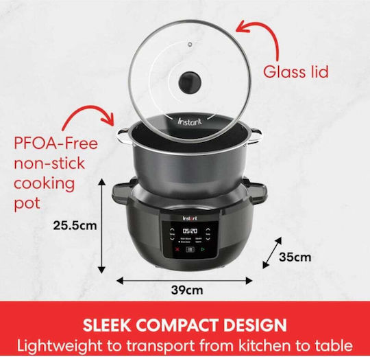 Instant Pot Slow Cooker 800W with Capacity 7L Black