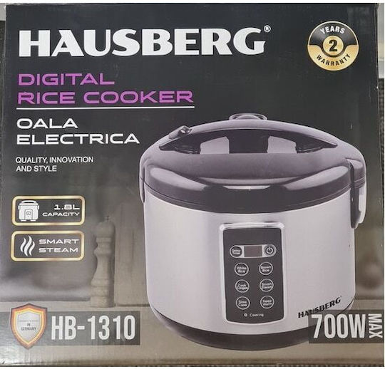 Hausberg Мултикукър 700W с Капацитет 1.8лт Сребрист