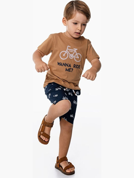 Funky Kids Clothing Set with Shorts Almond Blue 2 Pieces
