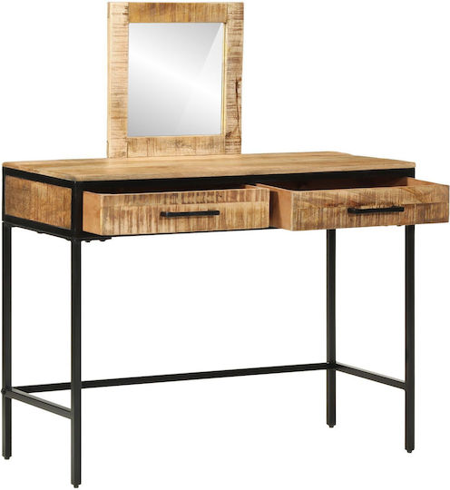 Schminktisch Metallisch Rustic Mango mit Spiegel 100x40x75cm Schminktisch Metallisch Rustic Mango mit Spiegel 100x40x75cm