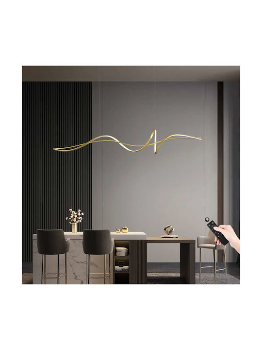 Atman Κρεμαστό Φωτιστικό Χρυσό LED Ράγα 120x31εκ.
