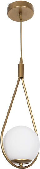 GloboStar Drop Hängelampe Gold Kugel mit Fassung E27 20x25x80cm.