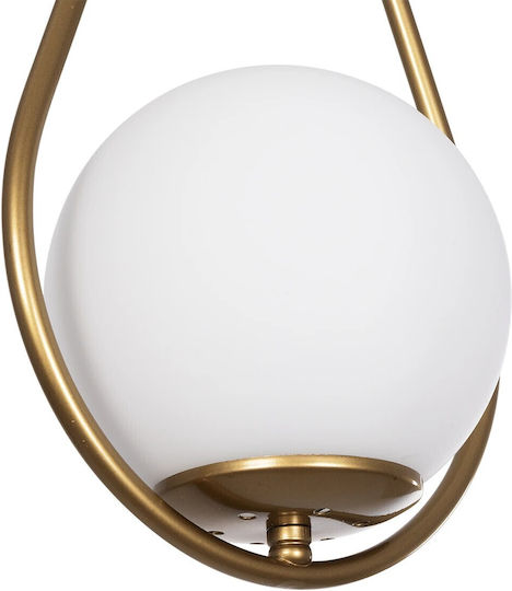 GloboStar Drop Hängelampe Gold Kugel mit Fassung E27 20x25x80cm.
