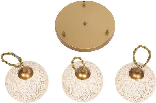 GloboStar Illumio Pendant Light Gold Ball with Socket E27 30x30x70cm