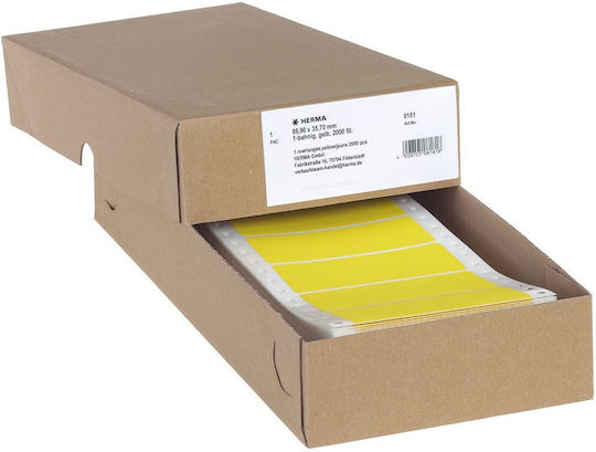 Herma Small Adhesive Labels in Yellow Color 88.9x35.7mm