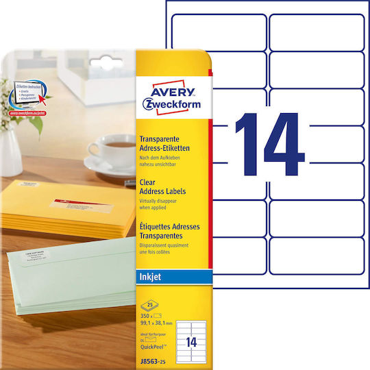 Avery Αυτοκόλλητες Ετικέτες Α4 Ορθογώνιες 25x38mm