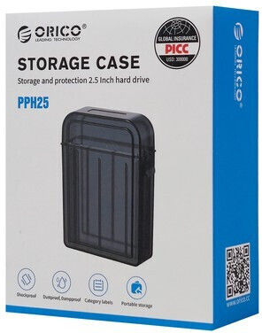 Orico Hard Drive Case for 2 Hard Drives 2.5" SATA III in Gray color