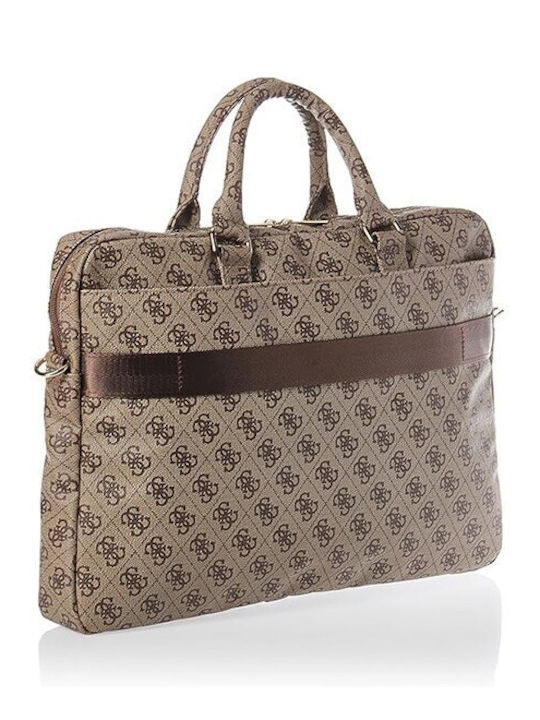 Guess Uptown Geantă De umăr / de mână pentru laptop 16" în culoarea Maro