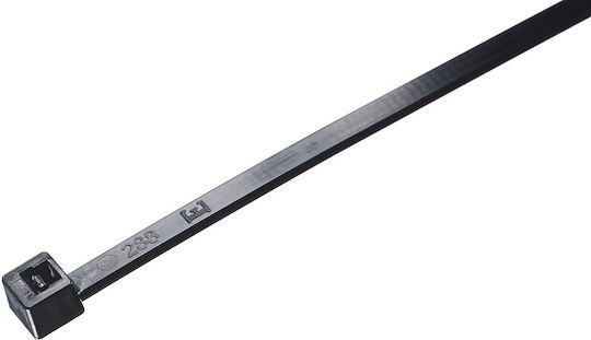 Elematic Simple Head Plastic Cable Ties 290mmx4.8mm In Black Colour 100 Pieces 1021.103